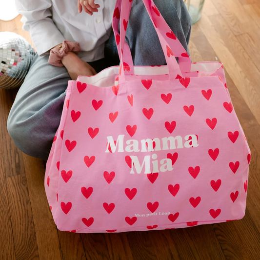 Cabas XXL coeurs "Mamma Mia"