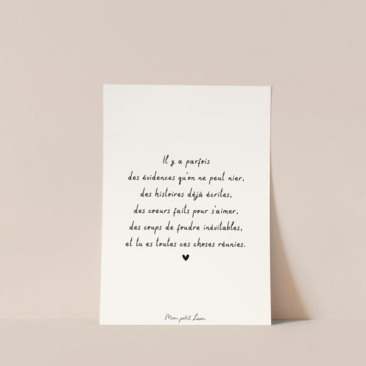 Carte "Il y a parfois des évidences" A6