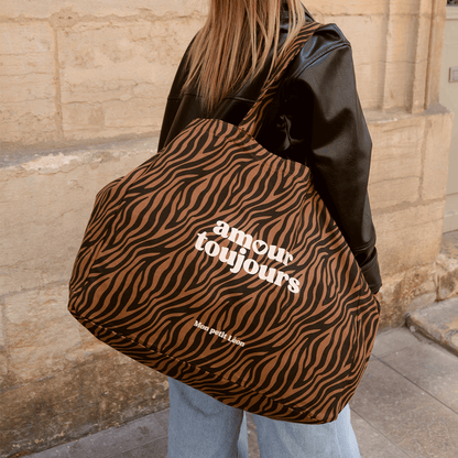 Cabas XXL zèbre "Amour toujours"