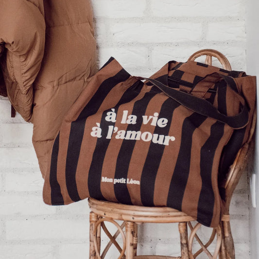 Cabas XXL rayé "À la vie, à l'amour"