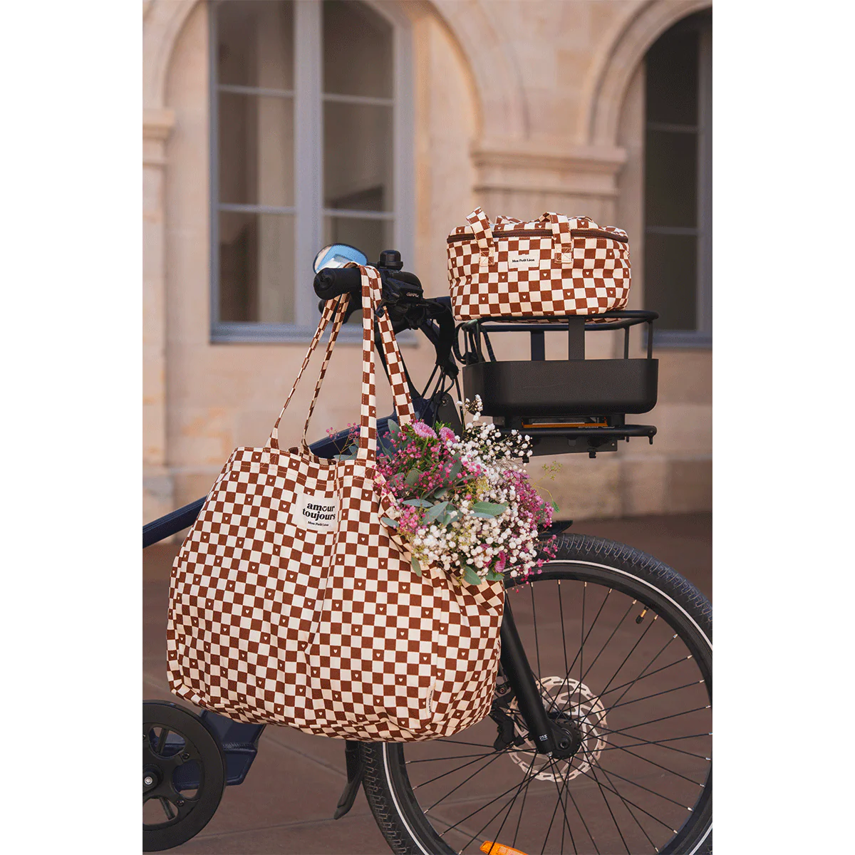 Cabas XXL motif damier