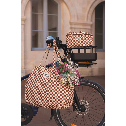 Cabas XXL motif damier