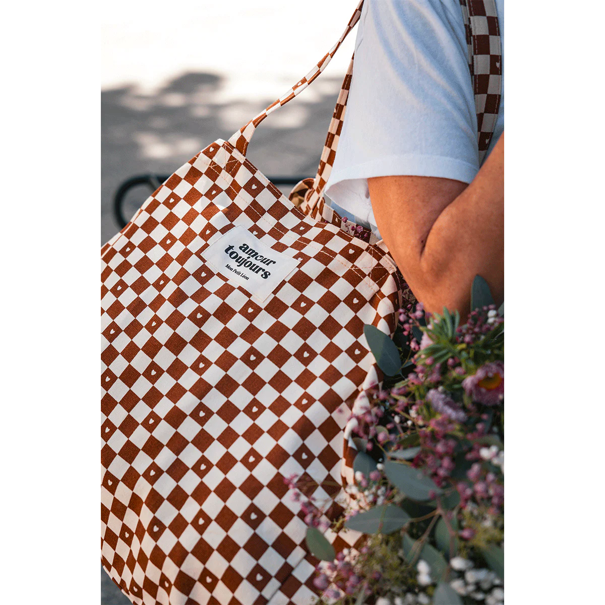 Cabas XXL motif damier
