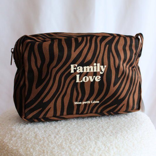 Trousse de toilette zèbre "Family love"