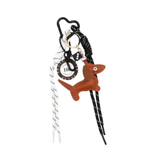 Porte-clés à breloque Teckel fauve