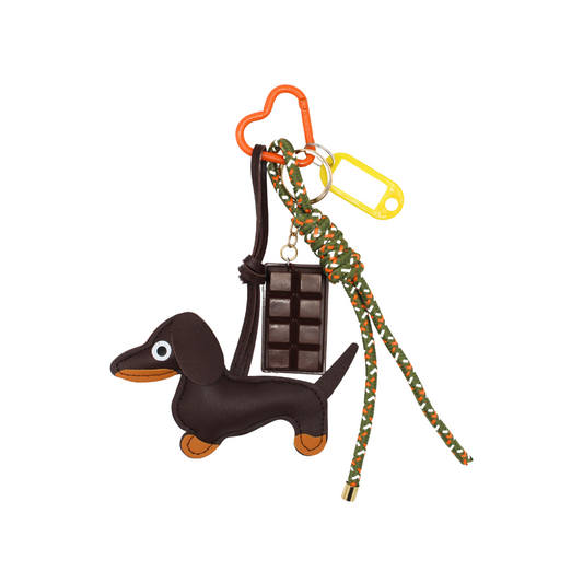 Porte-clés à breloque Teckel chocolat