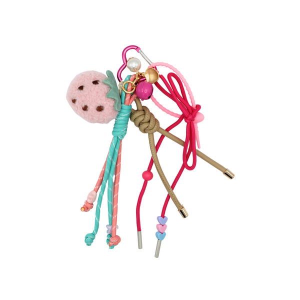 Porte-clés Breloques Mignon Rose Argenté Fait Main - Idée Cadeau Sac à Main Ou Bracelet