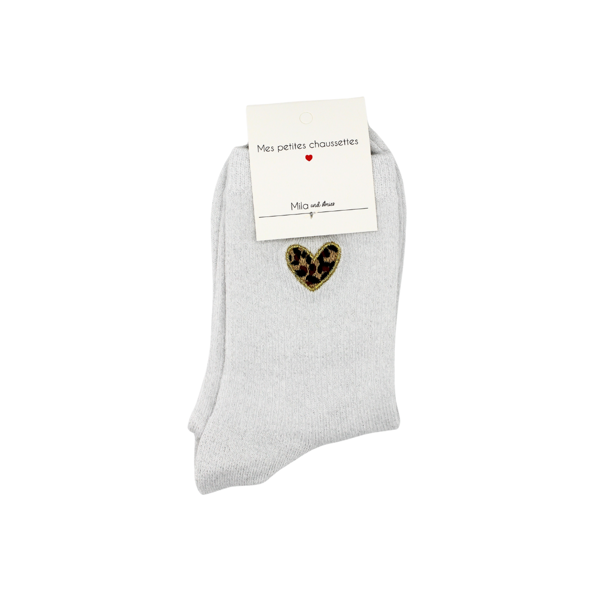 Chaussettes coeur léopard