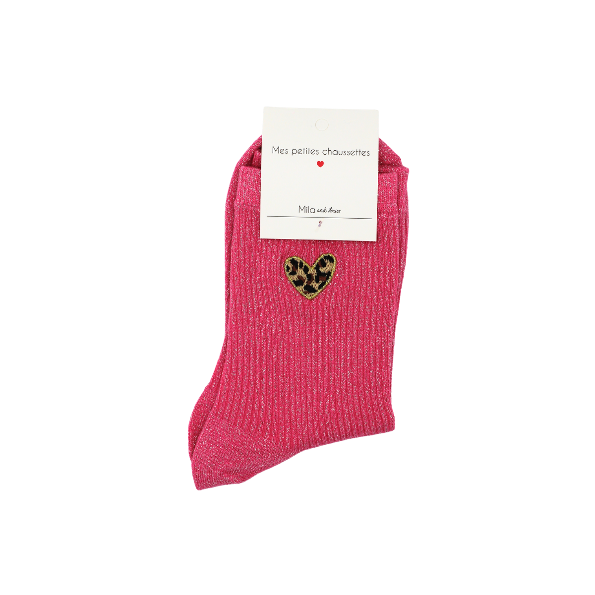 Chaussettes coeur léopard