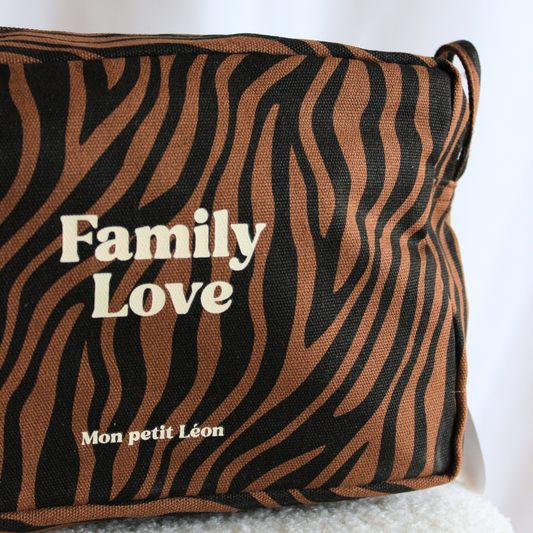 Trousse de toilette zèbre "Family love"