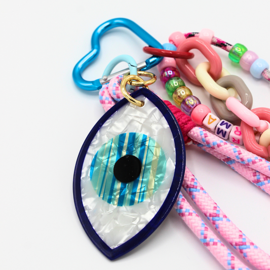 Porte-clés à breloque Oeil rose