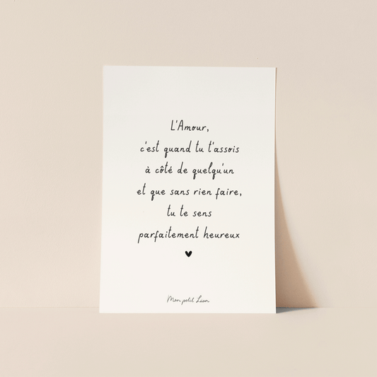 Carte "L'amour, c'est quand" A6