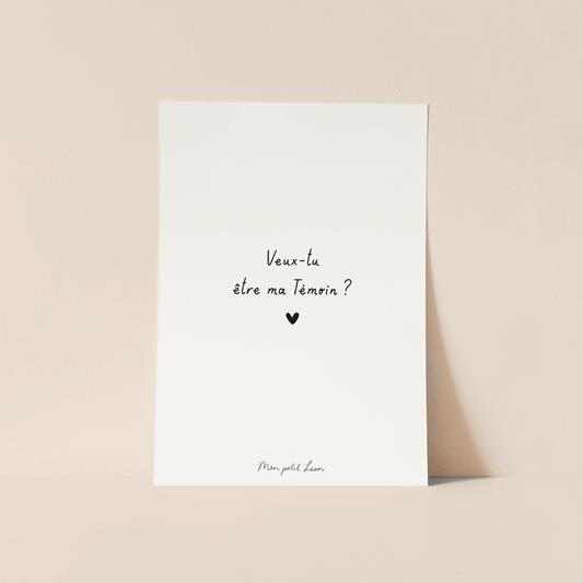 Carte "Veux-tu être ma témoin ?" A6