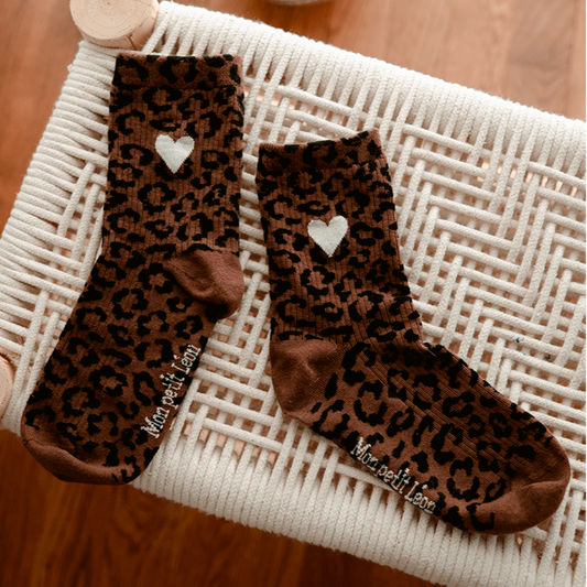 Chaussettes léopard avec coeur