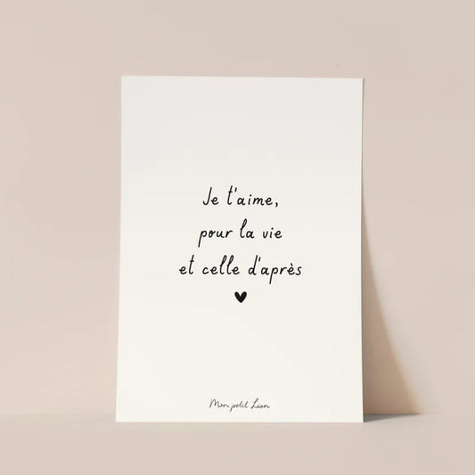 Carte "Je t'aime pour la vie" A6