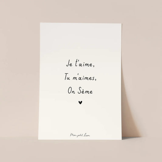 Carte "Je t'aime On sème" A6