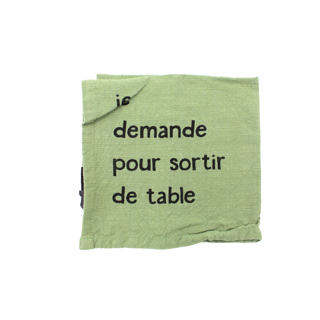 Lot de serviettes "Les bonnes manières à table"