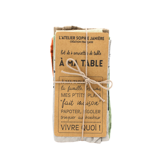 Lot de serviettes "À ma table"