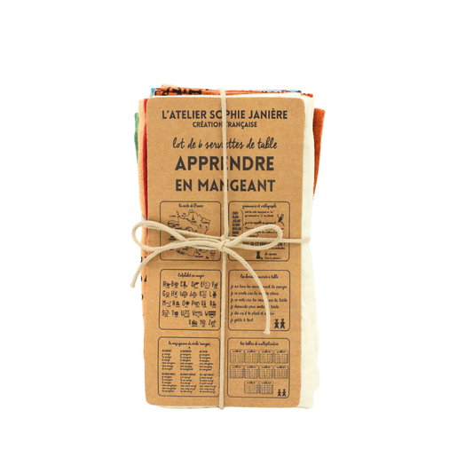 Lot de serviettes « Apprendre en mangeant »