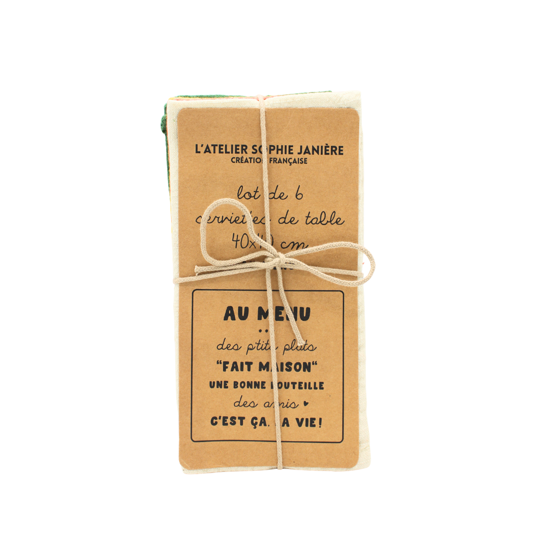 Lot de serviettes "Au menu"