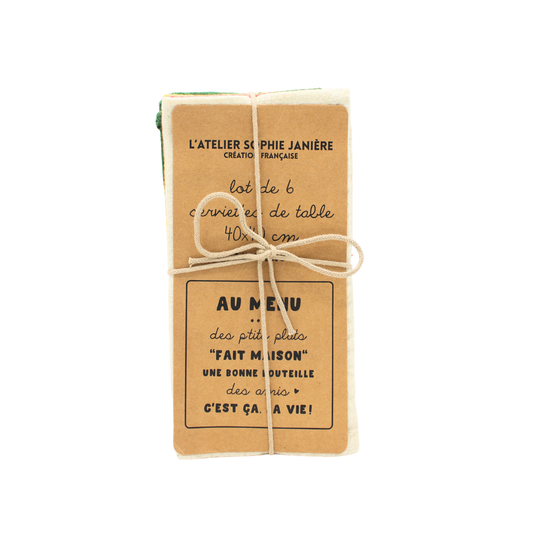 Lot de serviettes "Au menu"