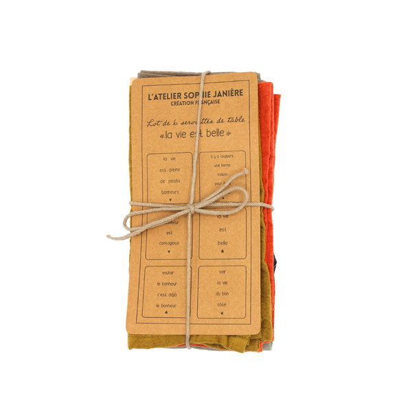 Lot De 2 Serviettes De Table En Coton Bicolore Blanc Et Jaune 40 X 40