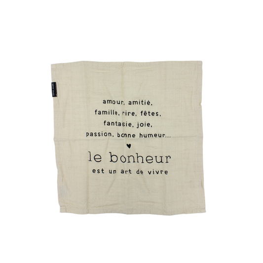 Lot de serviettes "Le bonheur est un art de vivre"