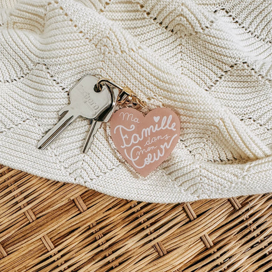 Porte-clés "Ma famille dans mon coeur"