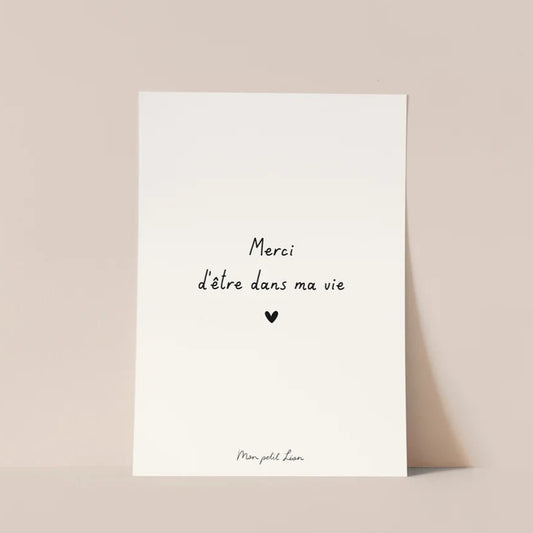 Carte "Merci d'être dans ma vie" A6