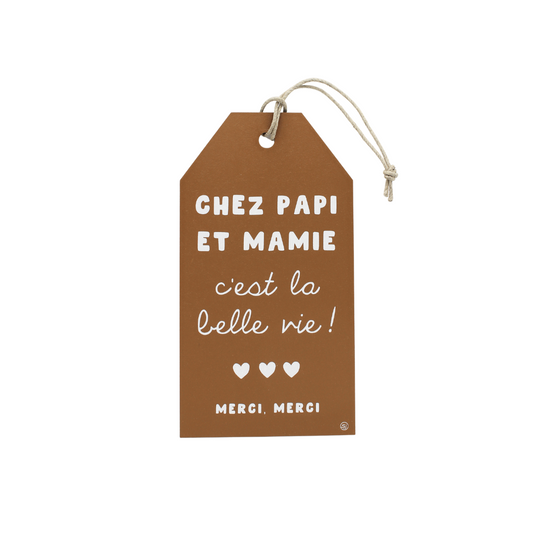 Plaque décorative "Chez papi et mamie"