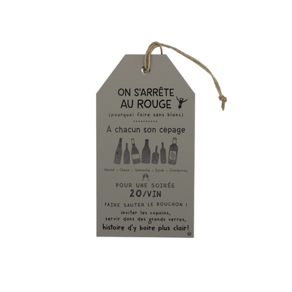 Plaque décorative "Soirée 20/vin"