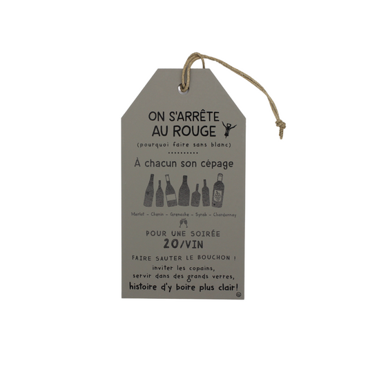 Plaque décorative "Soirée 20/vin"