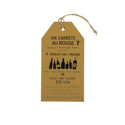 Plaque décorative "Soirée 20/vin"