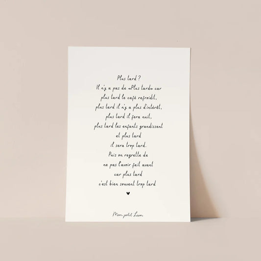 Carte "Plus tard" A6