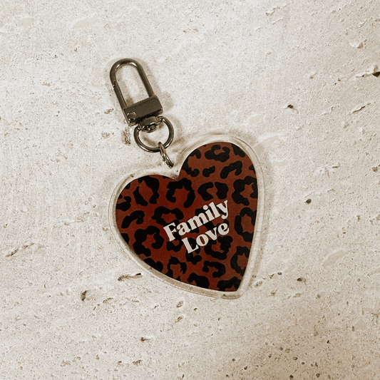 Porte-clés léopard "Family Love"
