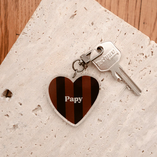 Porte-clés rayé "Papy"
