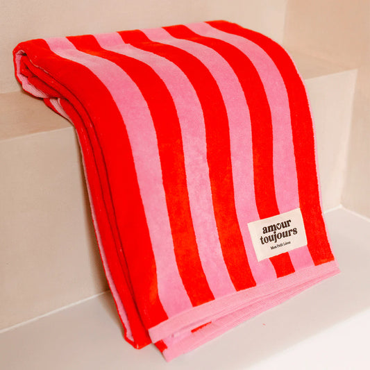 Serviette de bain à rayures
