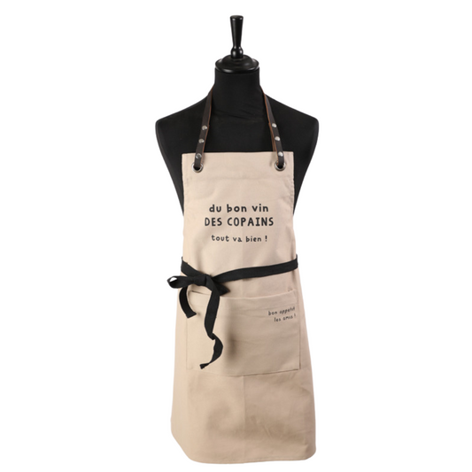 Tablier "Du bon vin et des copains"