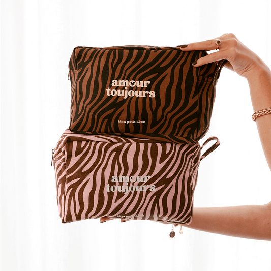 Trousse de toilette zèbre "amours toujours"