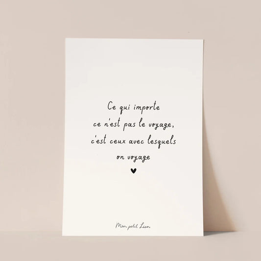 Carte "Ce qui importe ce n'est pas le voyage" A6