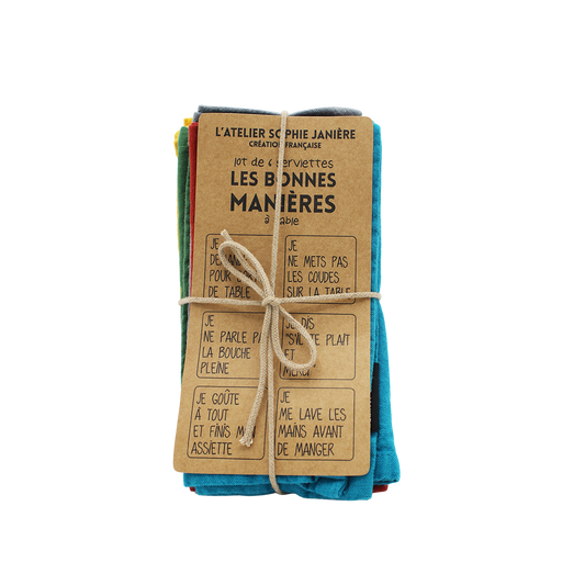 Lot de serviettes « Les bonnes manières »