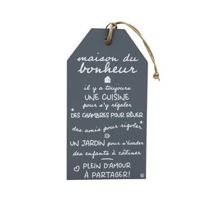 Plaque décorative « Maison du bonheur »