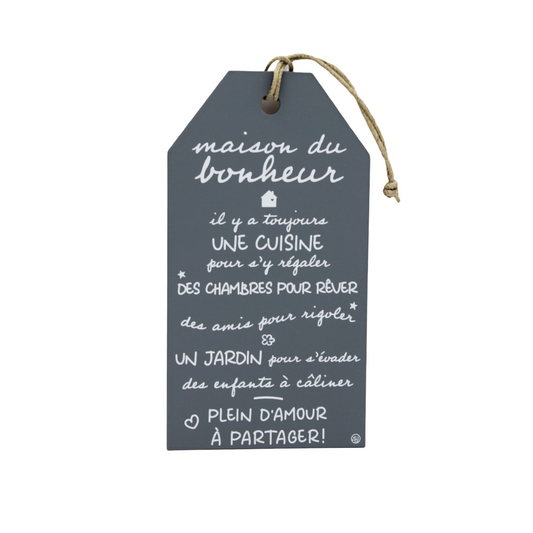 Plaque décorative « Maison du bonheur »