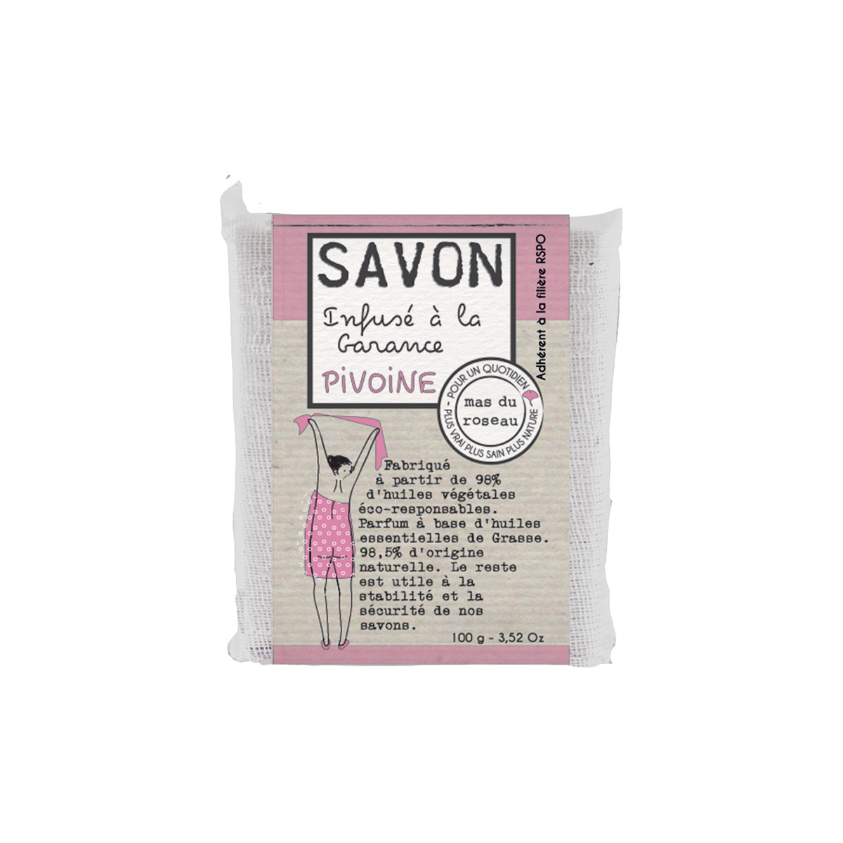 Savon végétal parfumé Pivoine