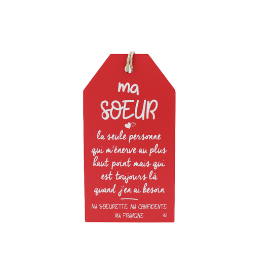 Plaque décorative « Ma sœur »